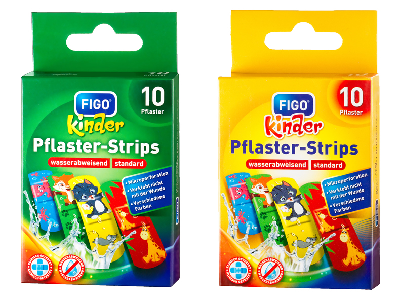 FIGO Pflaster-Strips 10-teilig für Kinder 56x18 mm / Kinderpflaster