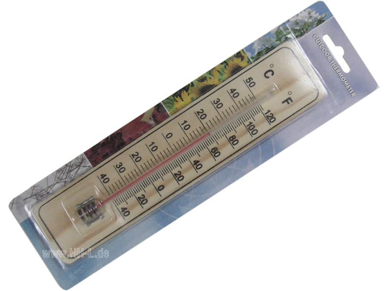 Thermometer Holz 22 x 4,8 cm geblistert