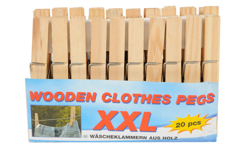 Wäscheklammern Holz xxl 20er Blockpackung