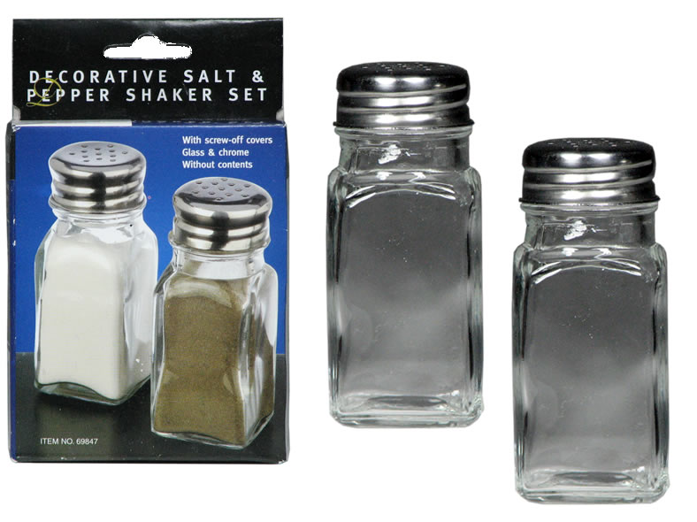 Salz und Pfeffer Set, Glas mit Metalldeckel