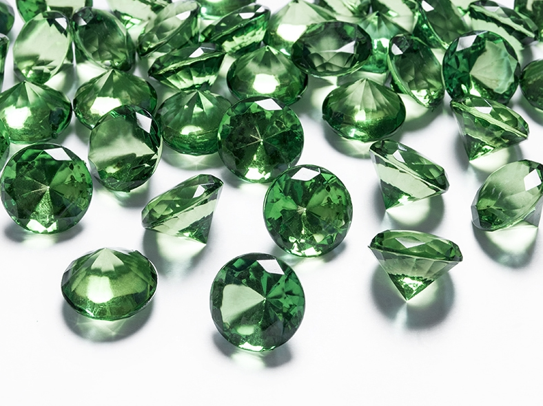 Deko-Steine aus Acryl, grün, Diamant 20 mm