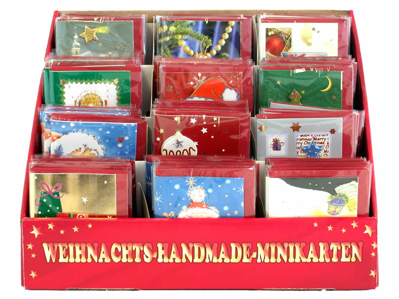Weihnachts Handmade Minikarten, Maße 6,5 x 8 cm