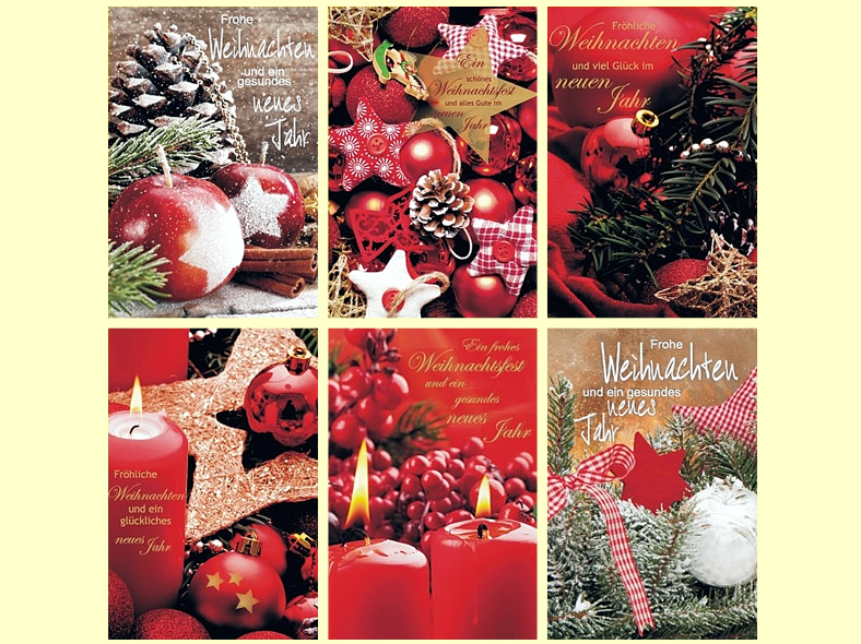Weihnachtskarte 11,5 x 17 cm 6 fach sortiert