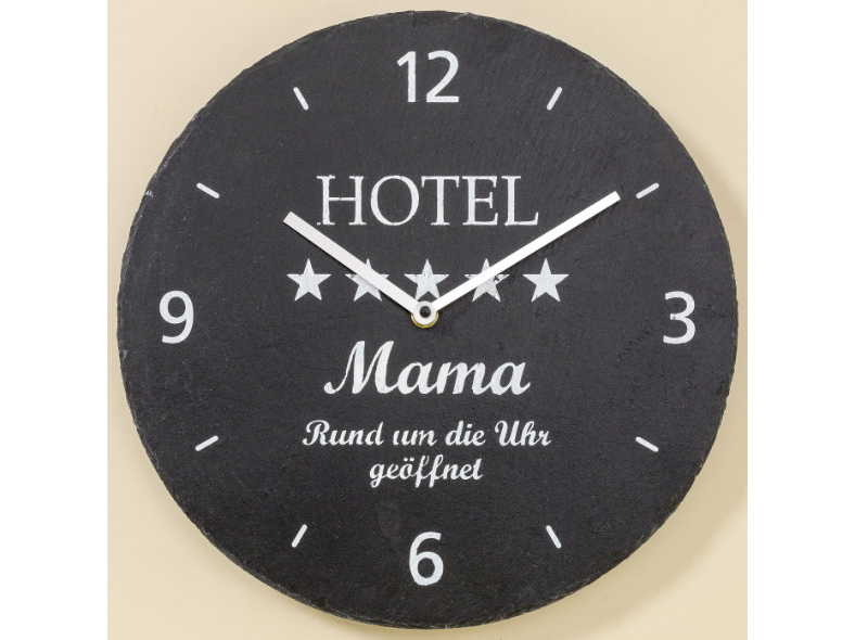 Wand-Uhr Mama schwarz, D=33 cm Ersatzuhrwerk klein,