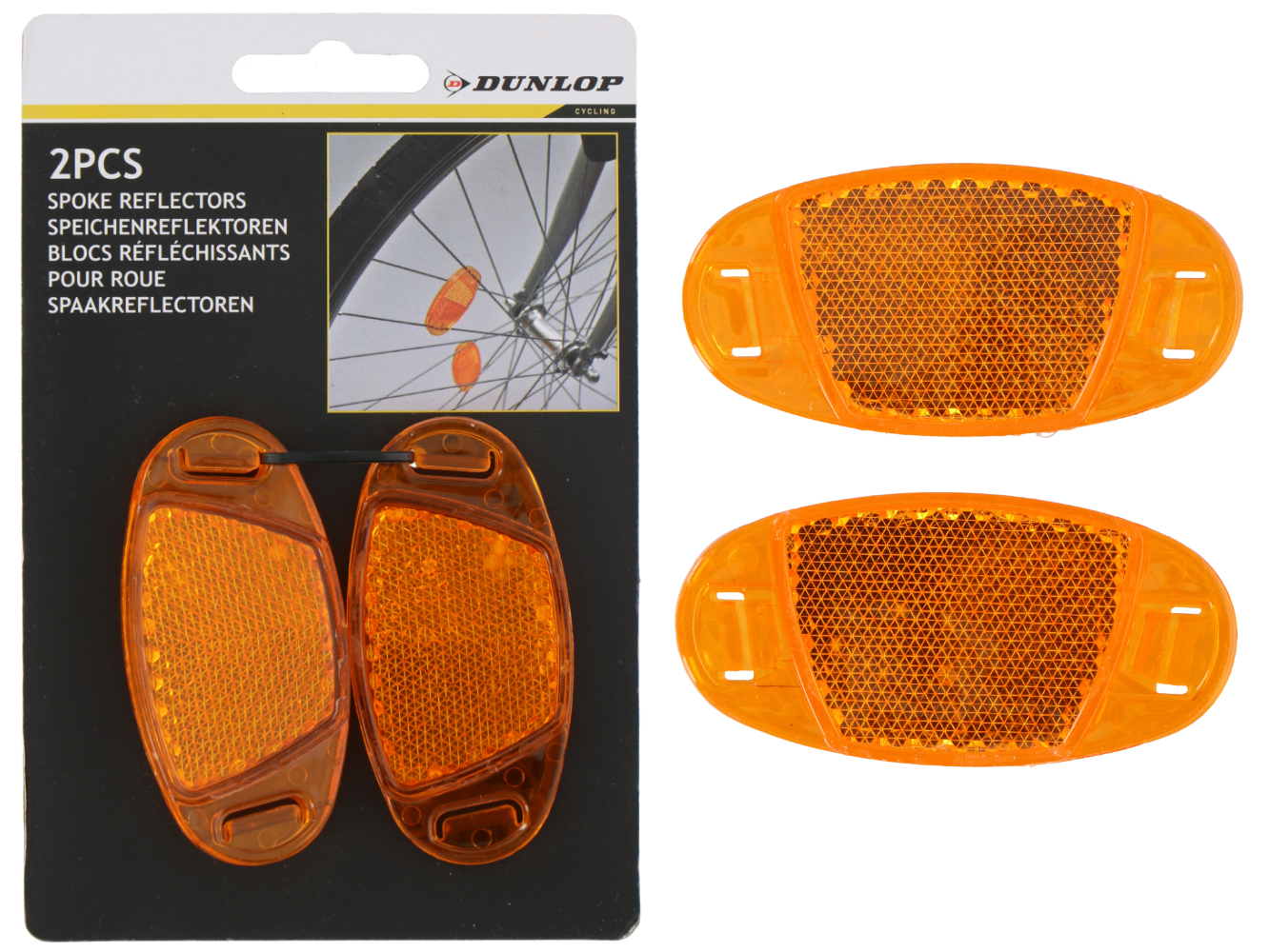 Dunlop Fahrradreflektor 2er Set, orange
