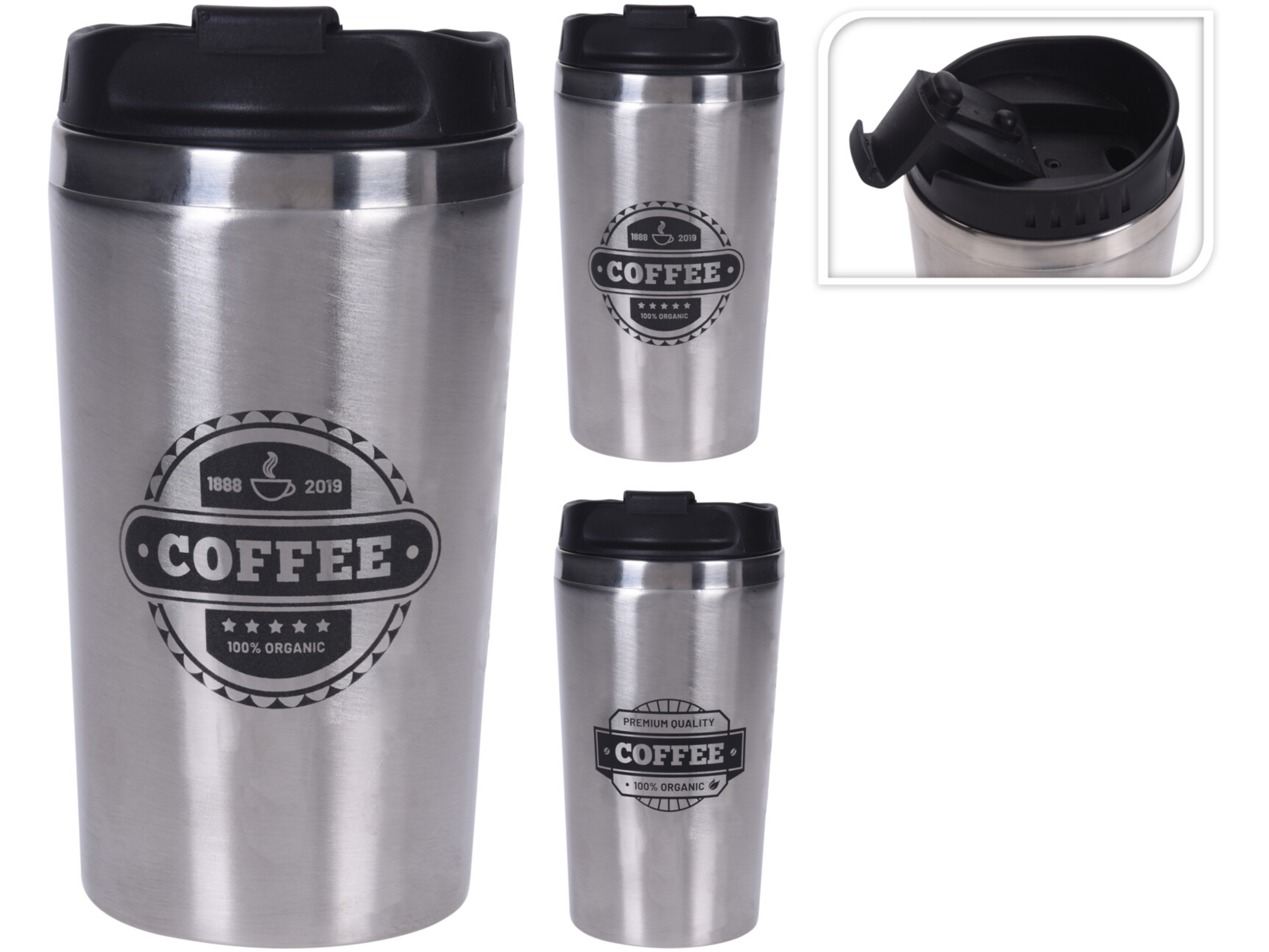 Coffee to Go Thermo Becher, Kaffeebecher Edelstahl