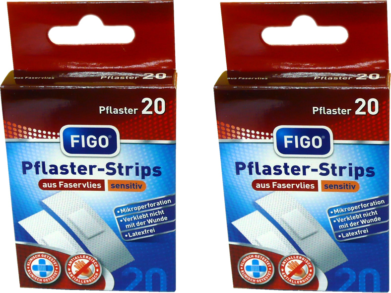 FIGO Pflaster-Strips sensitiv 20-teilig in 4 Größen