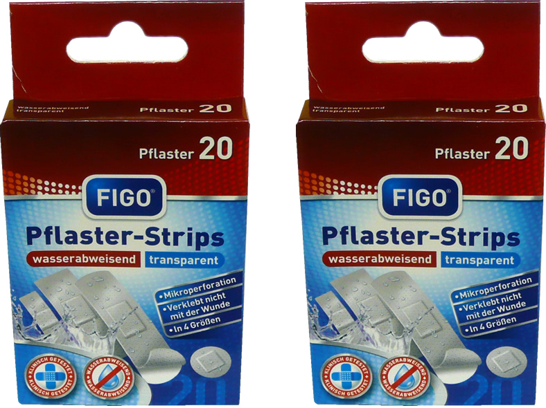 FIGO Pflaster-Strips transparent 20-teilig in 4 Größen