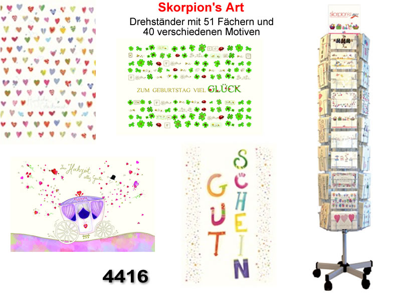 Kartenbodendrehständer Skorpions Art