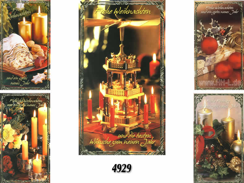 Weihnachts-Karte Motive mit Kerzen und Kugeln