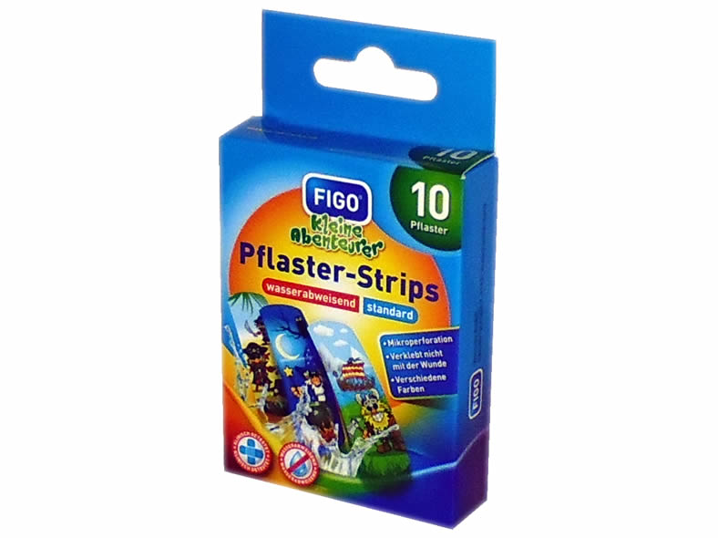 Pflaster-Strips 10-teilig für Kinder 56x18 mm / Kinderpflaster Motiv Kleine Abenteurer