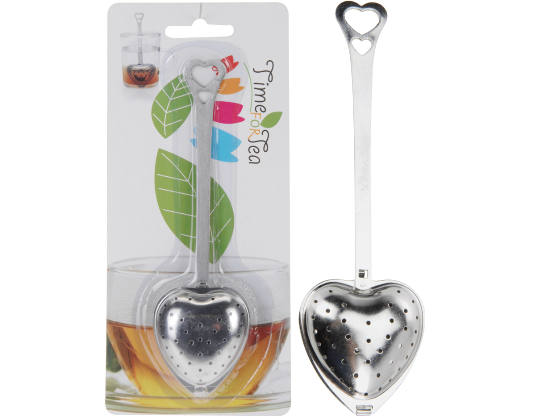 Teesieb, Teeherz mit Stab 14 cm