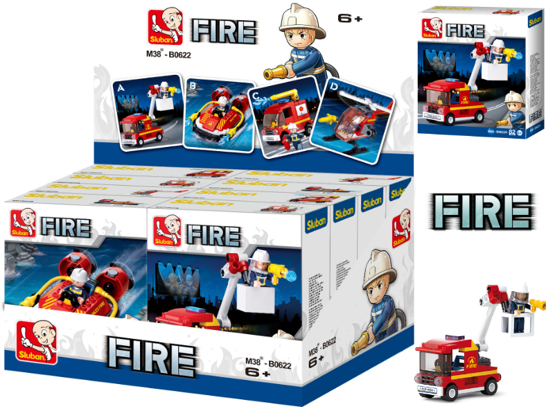 Sluban Bausteine Fire Feuerwehr 4 Modelle