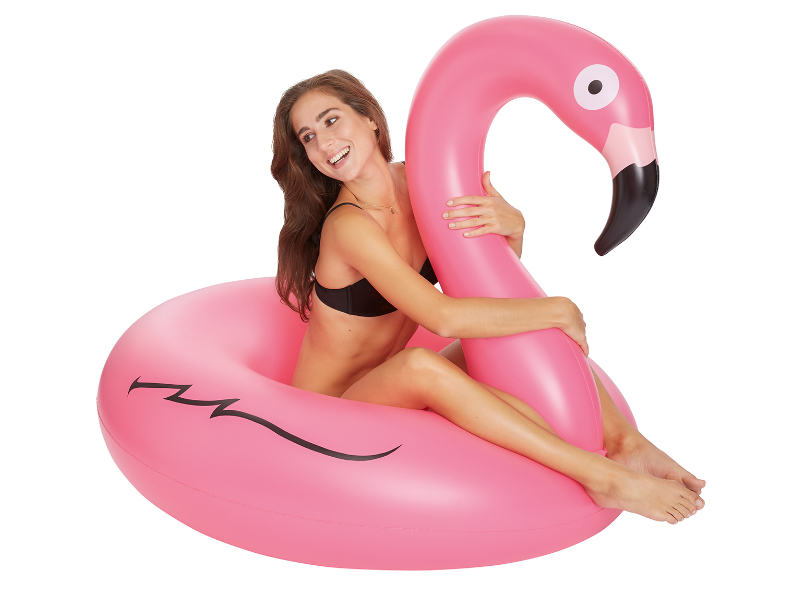 Wehncke Flamingo Floater Badeinsel, Schwimmring, aufblasbar
