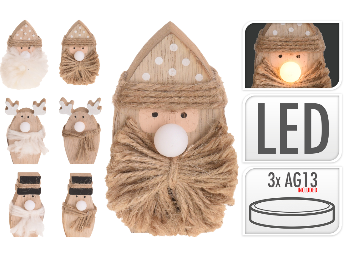 LED Deko Weihnachtsfigur, Holz