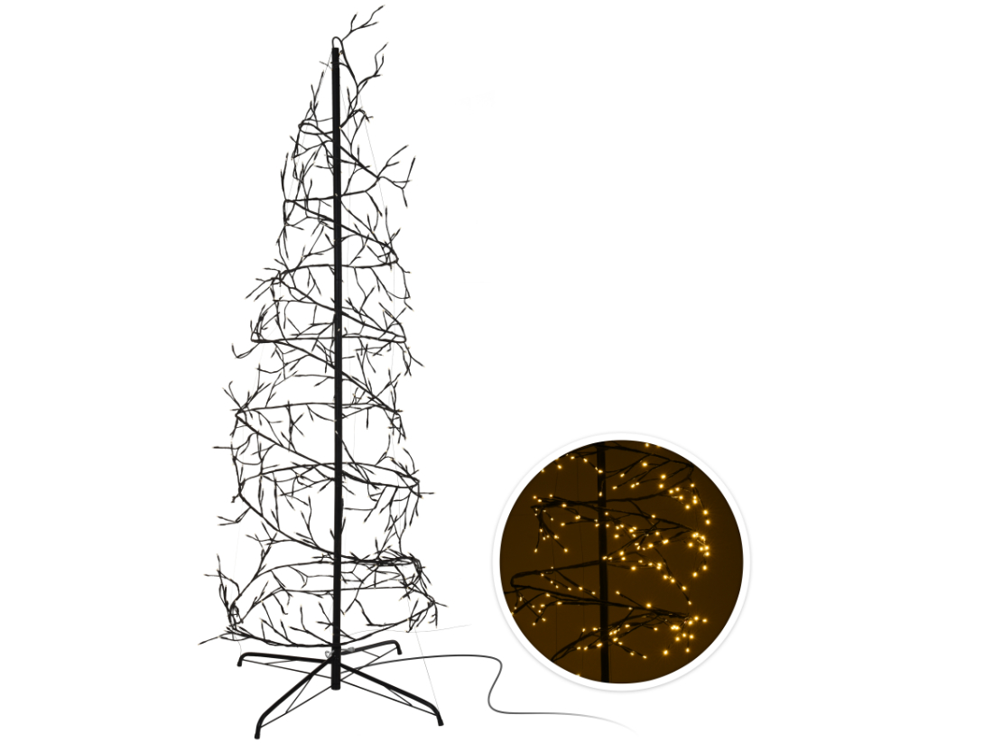 LED Baum Baumspirale schwarz, 432 LED`s warmweiß