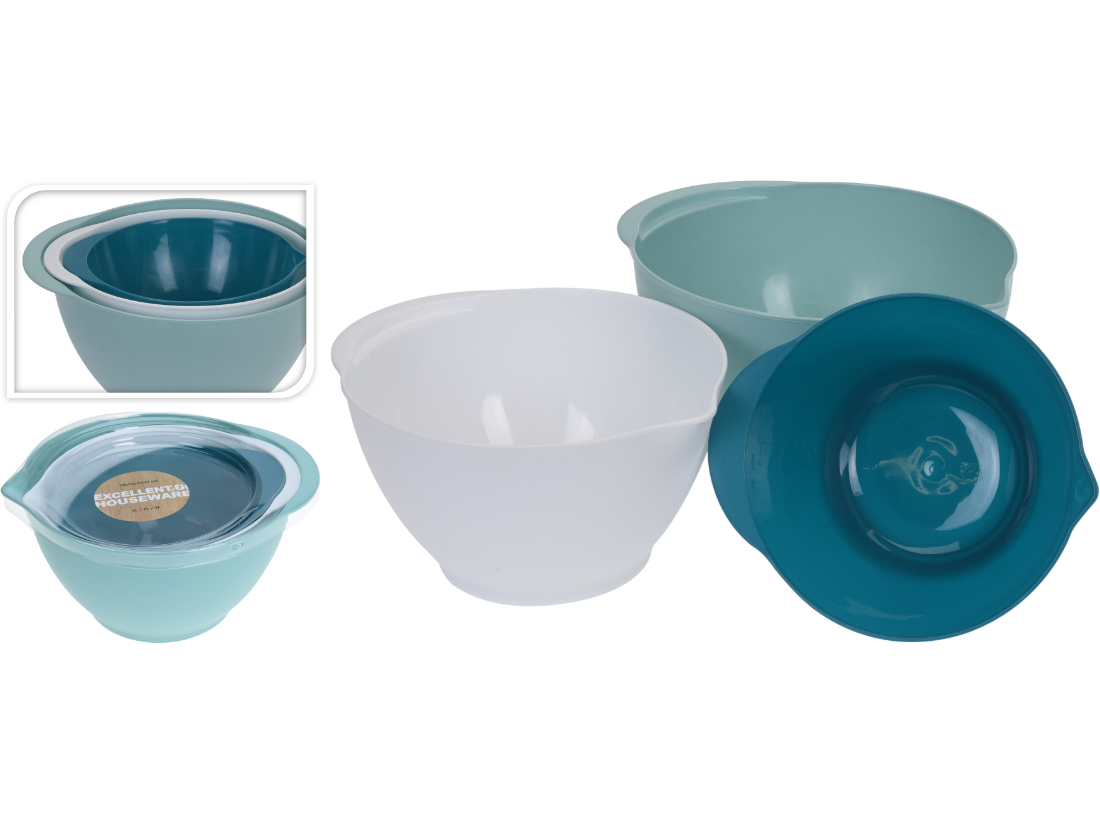 Schüssel Rührschüssel Set 3-tlg.  1L / 2L / 3L