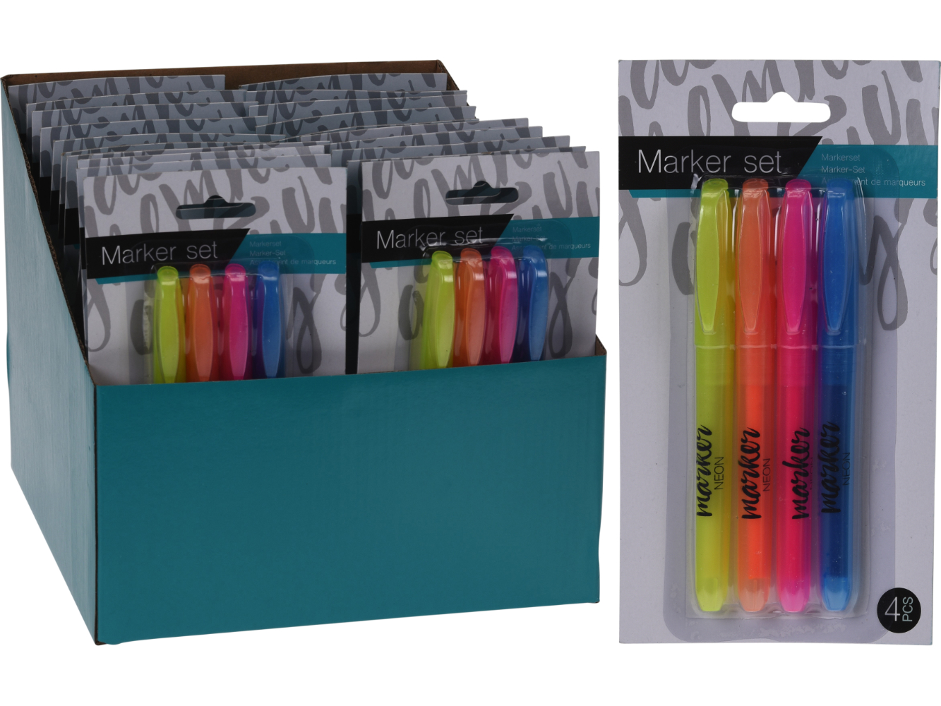 Textmarker, Markierstifte, 4er Pack