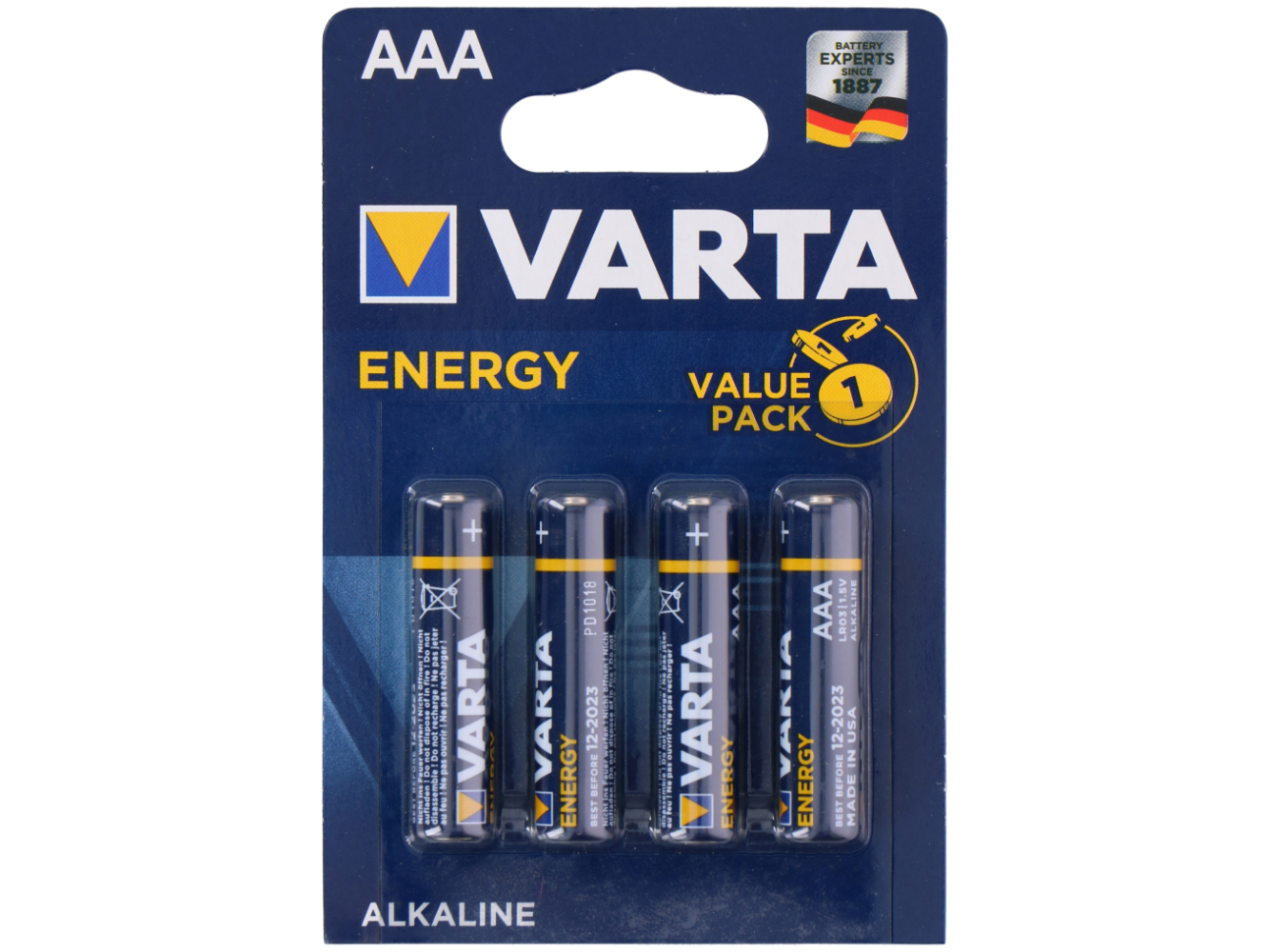 VARTA Batterie 4er Set LR03 AAA Mignon Alkaline