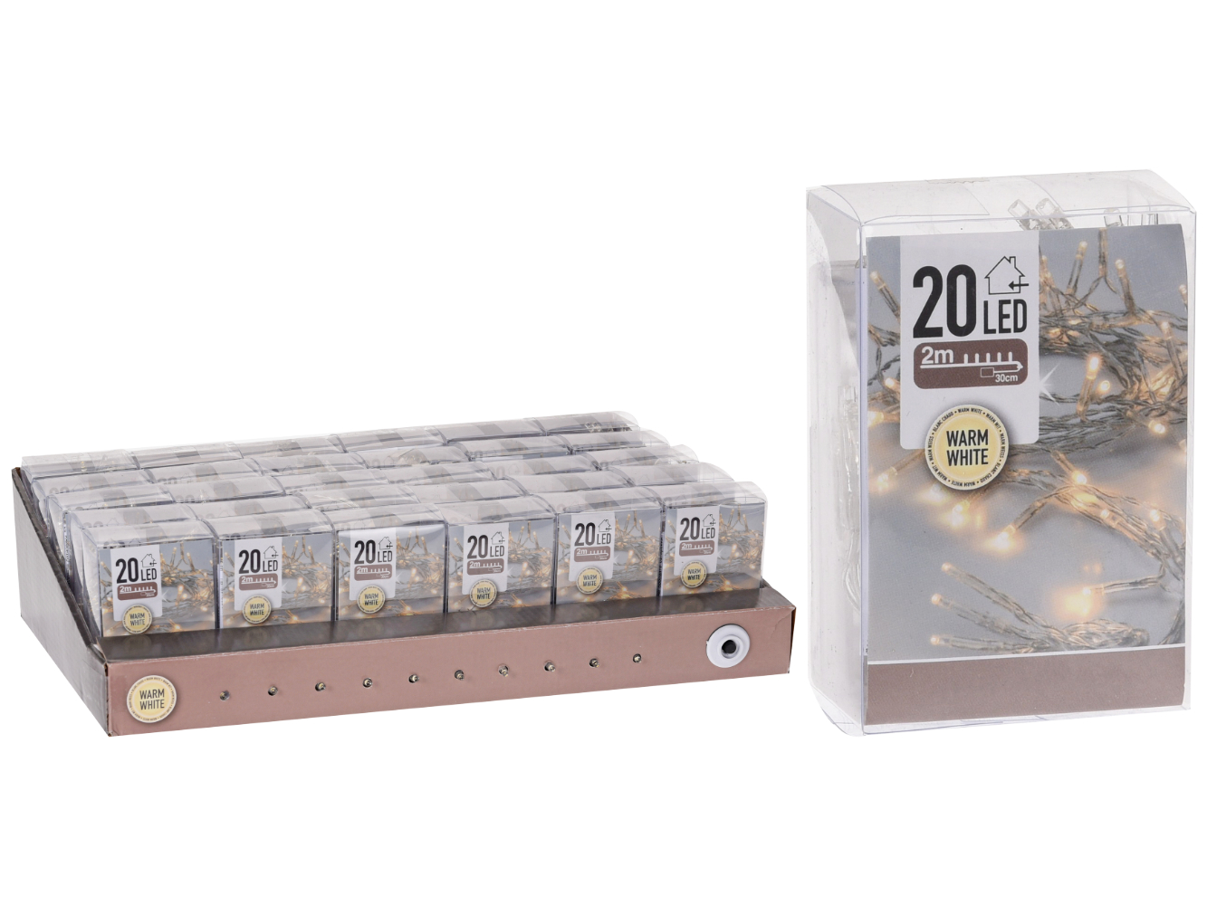 Lichterkette 20 LED mit Timer, warm-weißes Licht für Innen