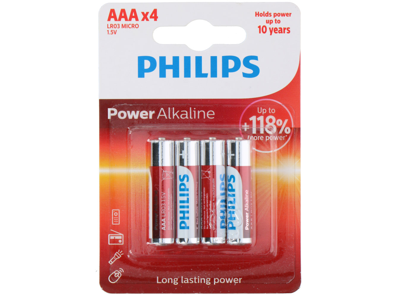 Batterie 4er Set LR3 AAA Mignon Power Alkaline Philips