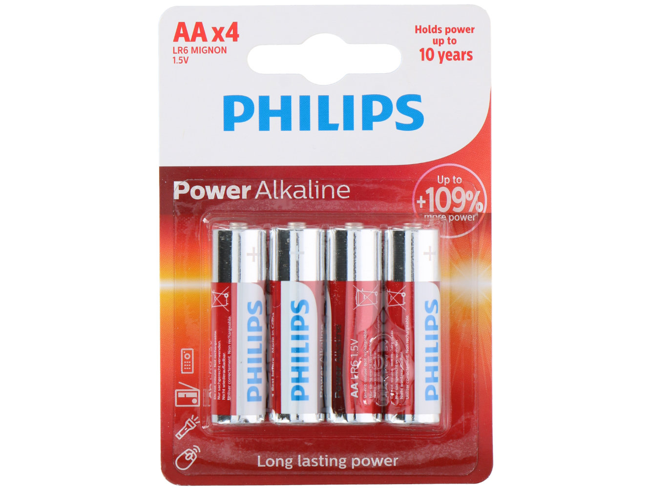 Batterie 4er Set LR6 AA Mignon Power Alkaline Philips