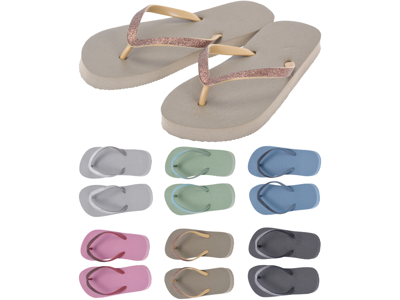 ProBeach Flip Flops Damen, 3-fach  sortiert, Gr. 36-41