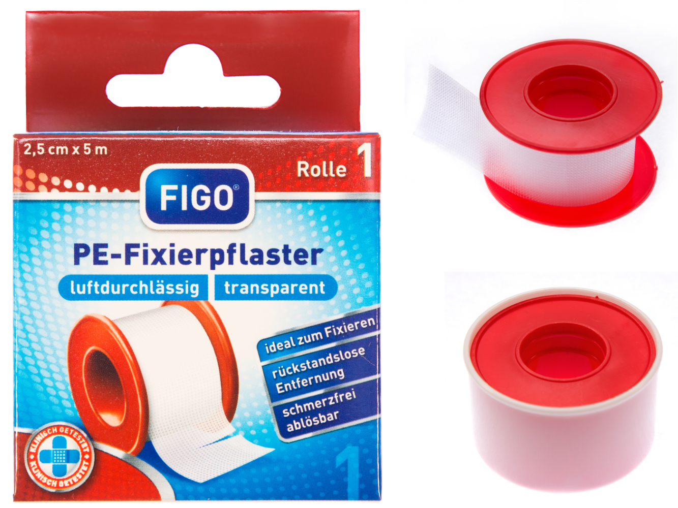 FIGO Rollenpflaster PE transparent 2,5 cm x 5,0 m