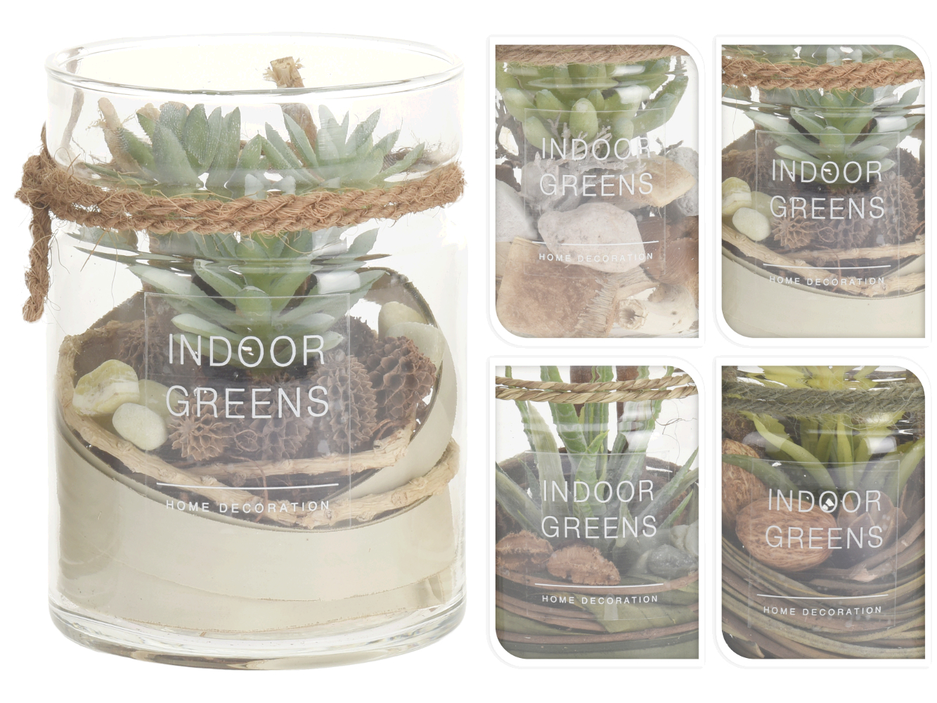 Green Deko Kunstpflanze im Glas
