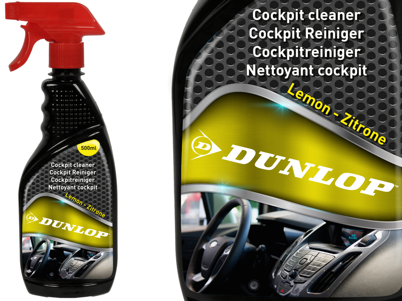DUNLOP Auto-Cockpit Reiniger/Pflege 500 ml - Zitrone