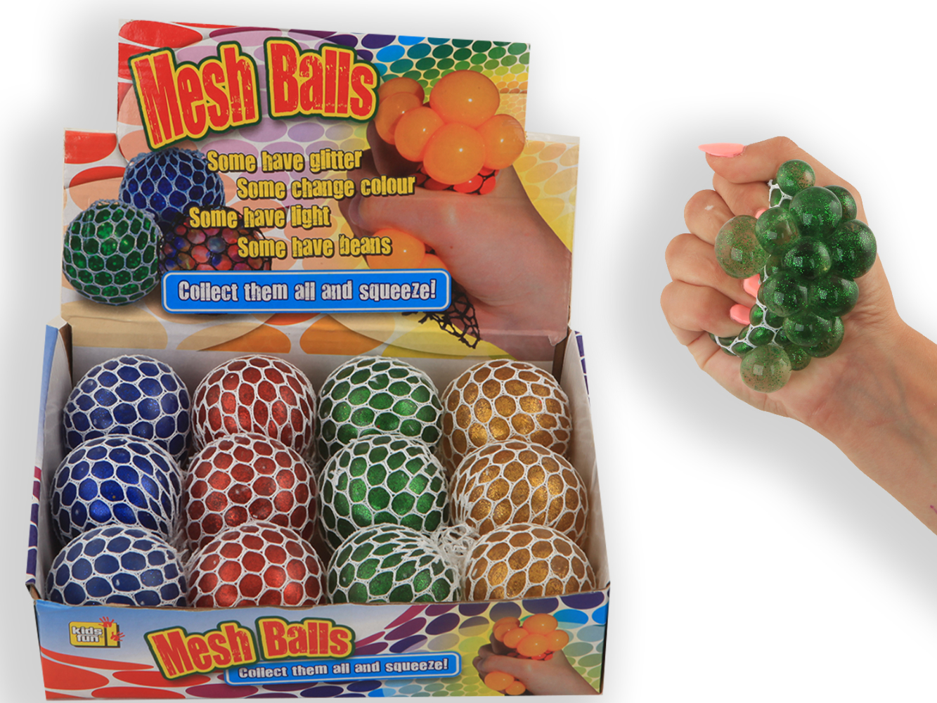 Glitter Squish Squeeze Ball, ändert die Farbe