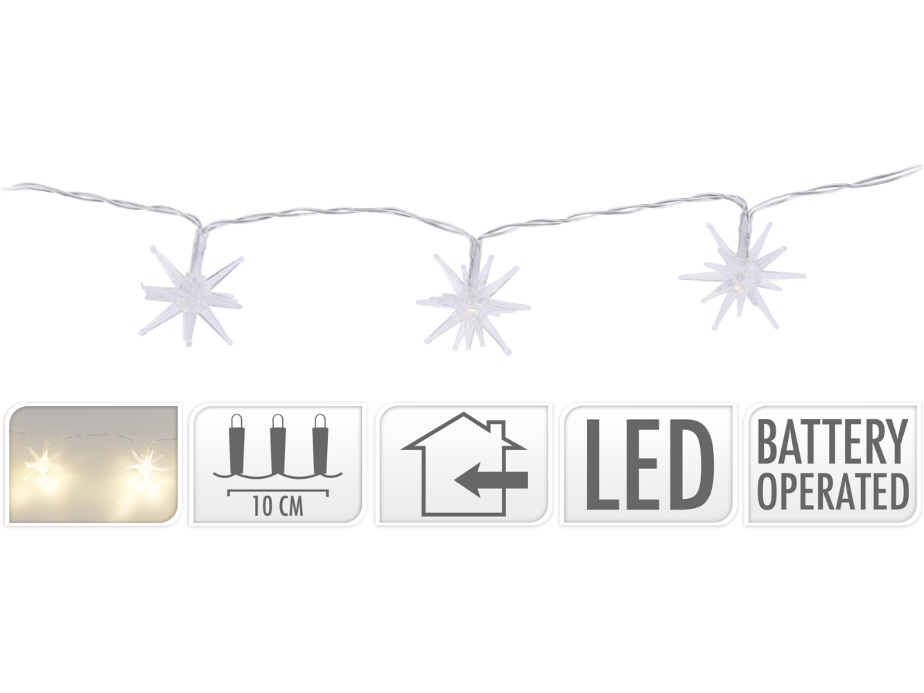 LED Lichterkette mit 10 LED Sternen