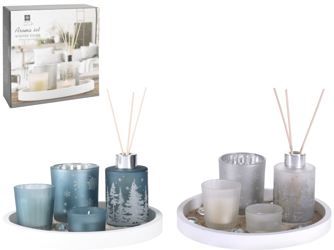 Duft-Set, Lufterfrischer, Raumduft mit Kerze & Teelicht als Geschenk-Set