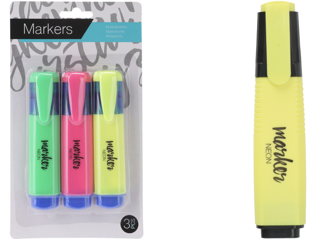 Textmarker, Markierstifte, 3er Pack