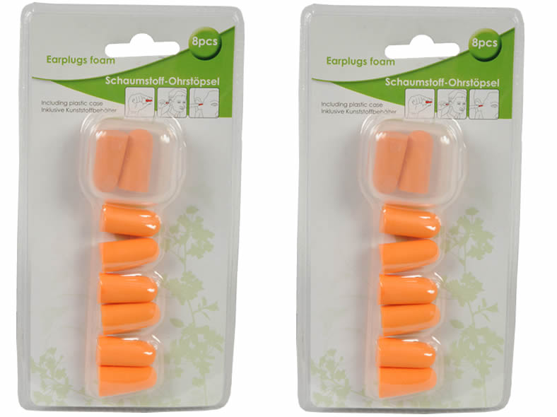 Ohrstöpsel aus Schaumstoff, 8 Stück im Blister