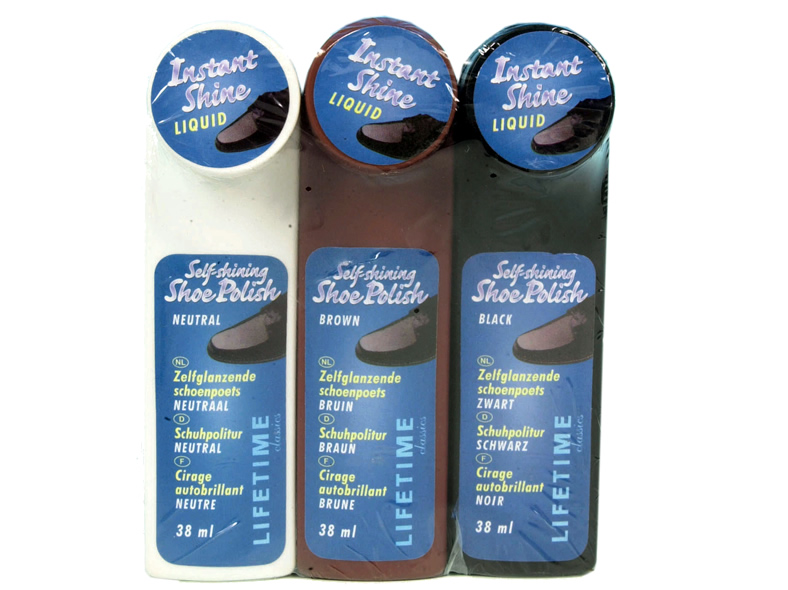 Schuhpolitur 3 Stück mit Schwämmchen im Polybag