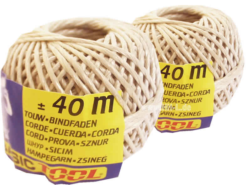 Bindfaden ca. 40 m, 3 mm stark, naturfarben