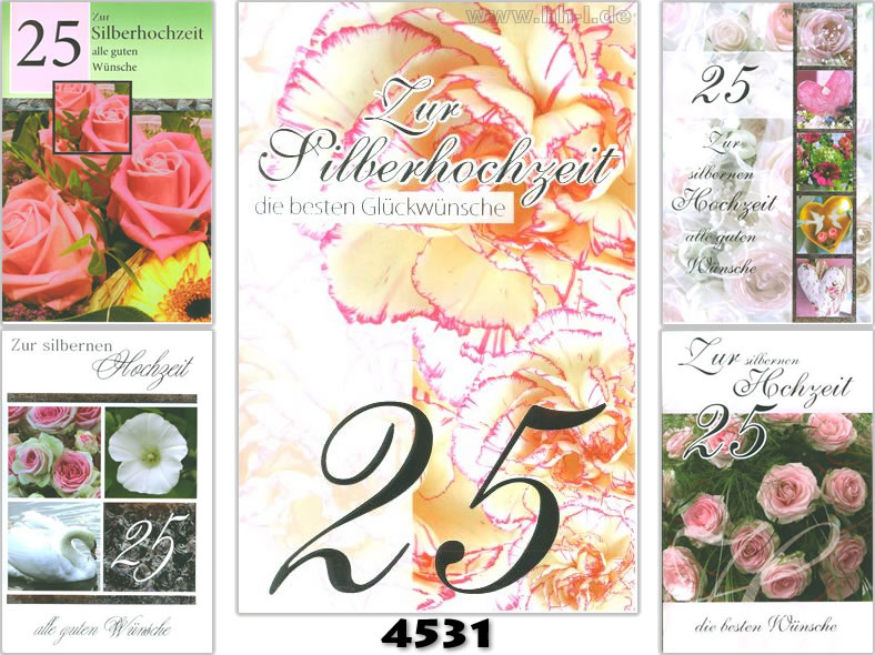 Hochzeits-Karte zur silbernen Hochzeit, Fotomotive