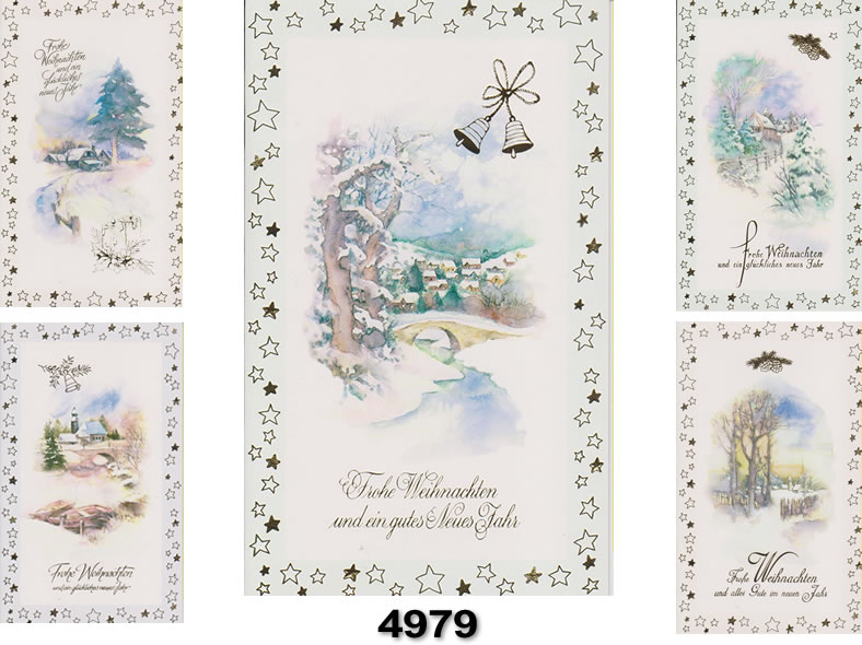 Weihnachts-Karte mit schönen Motiven, geprägt,