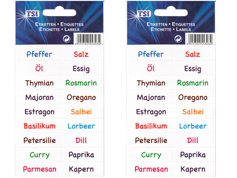 Etiketten selbstklebend Gewürze und Kräuter