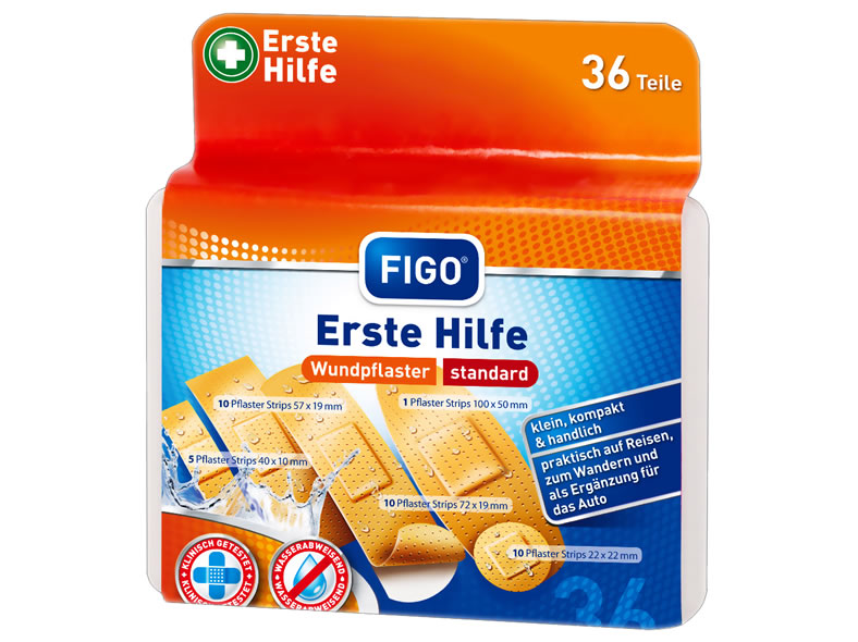 FIGO Wundpflaster 36-teilig als Erste Hilfe Set