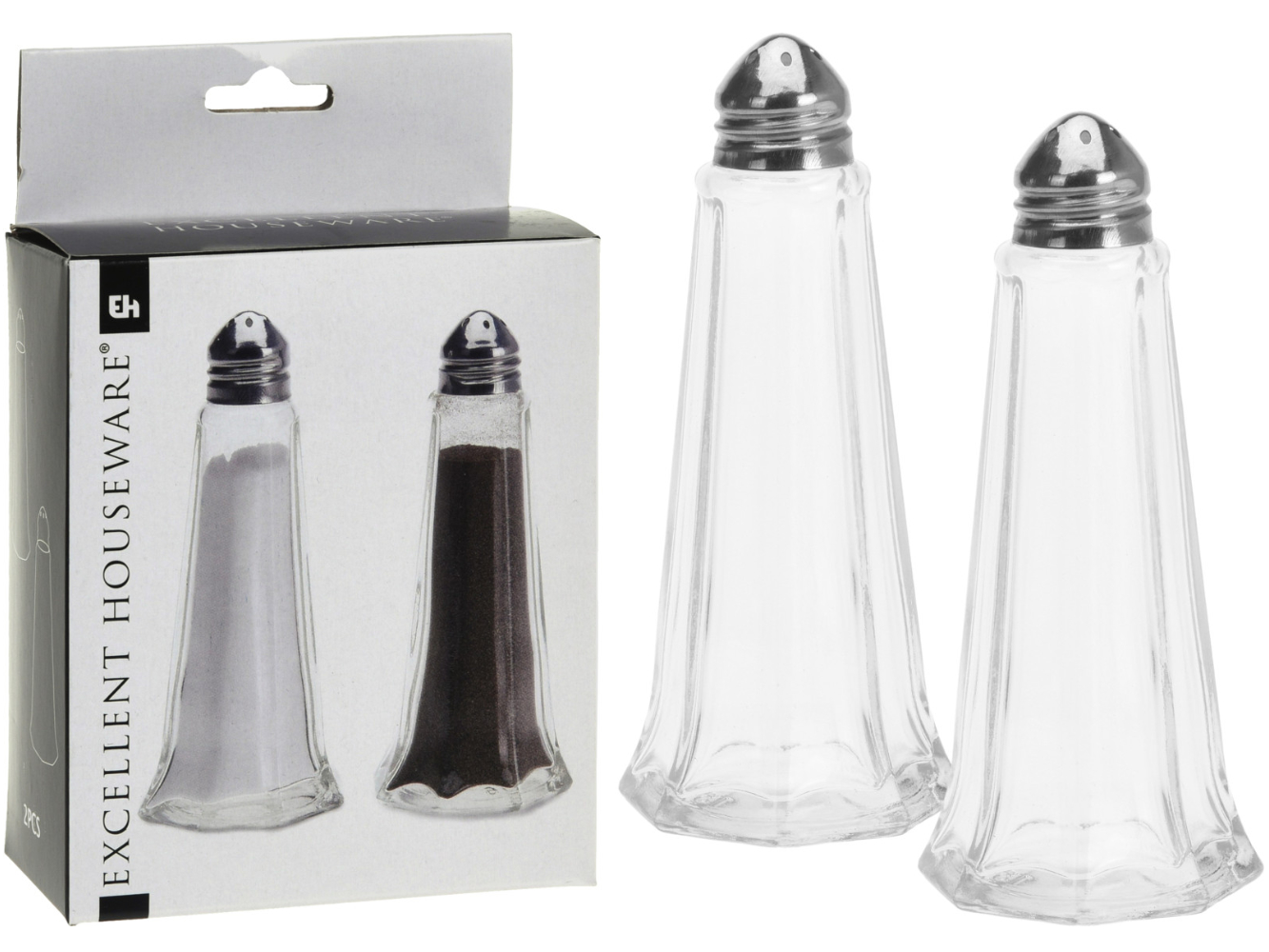 Pfeffer und Salz Streuer Glas robust 11cm hoch