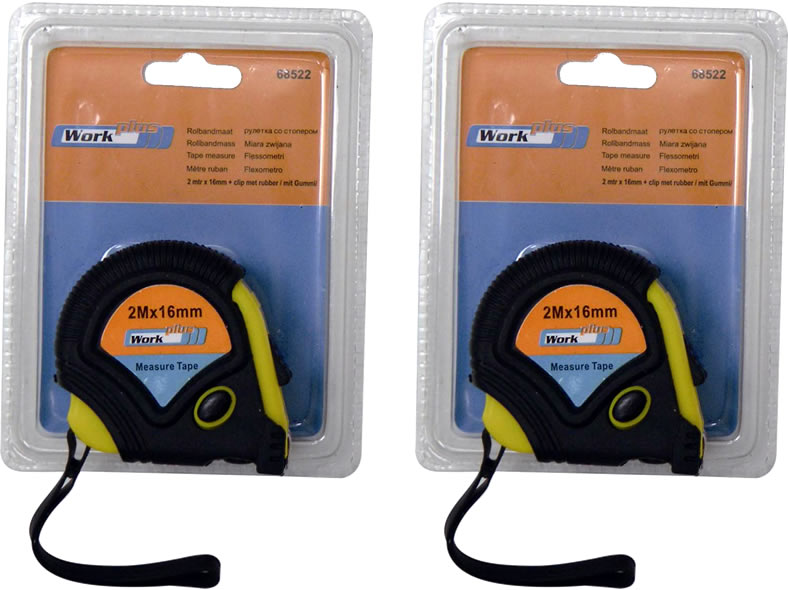 Rollbandmass 2m x 16mm, im Blister Hülle griffig,Gummibeschichtet, Handschlaufe