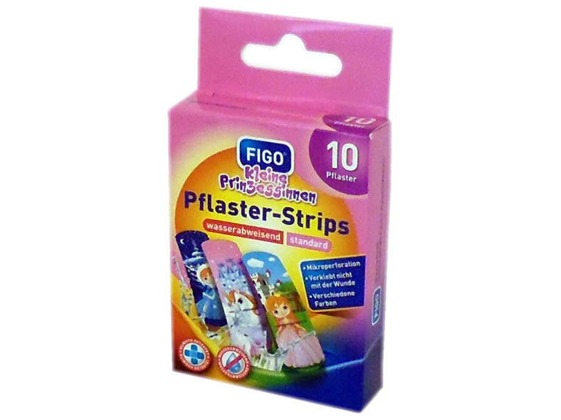 Pflaster-Strips 10-teilig für Kinder 56x18 mm / Kinderpflaster Motiv Kleine Prinzessinnen
