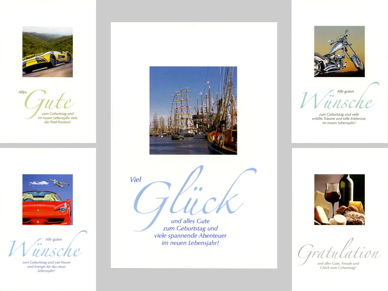 Geburtstags-Karte mit modernen Motiven