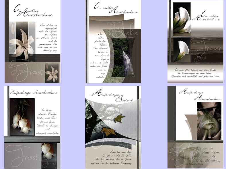 Trauerkarte 17,5 x 11,5 cm