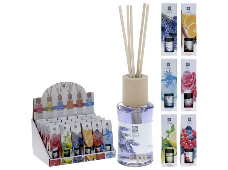 Raumduft 30 ml mit 5 Holzstäbchen 6fach sortiert