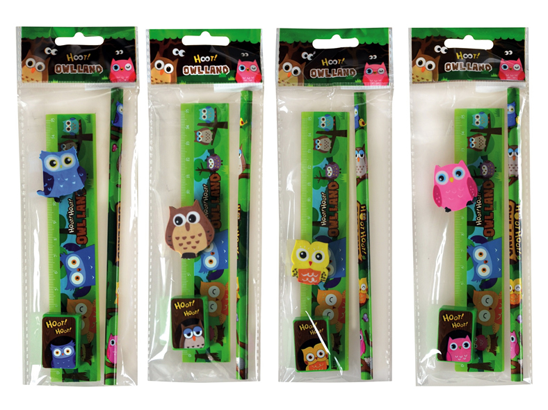 Schreibtischset 4 teilig im Blister