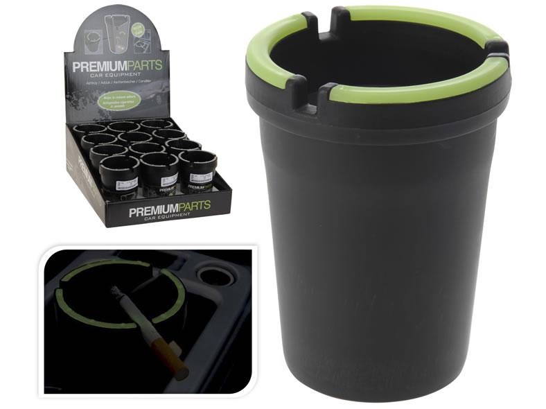 Aschenbecher Kunststoff, mit Leuchtrand,