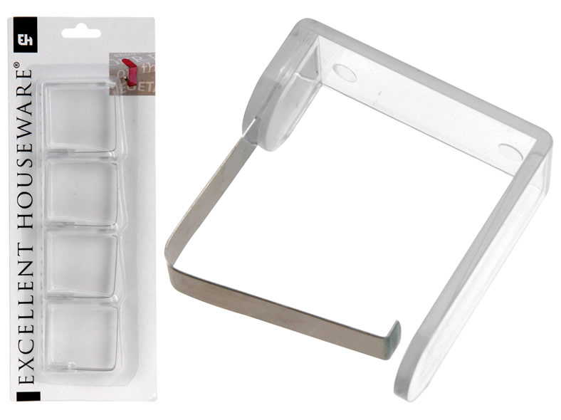 Tischtuchklammern, Tischklammer 4er-Set aus Metall transparent